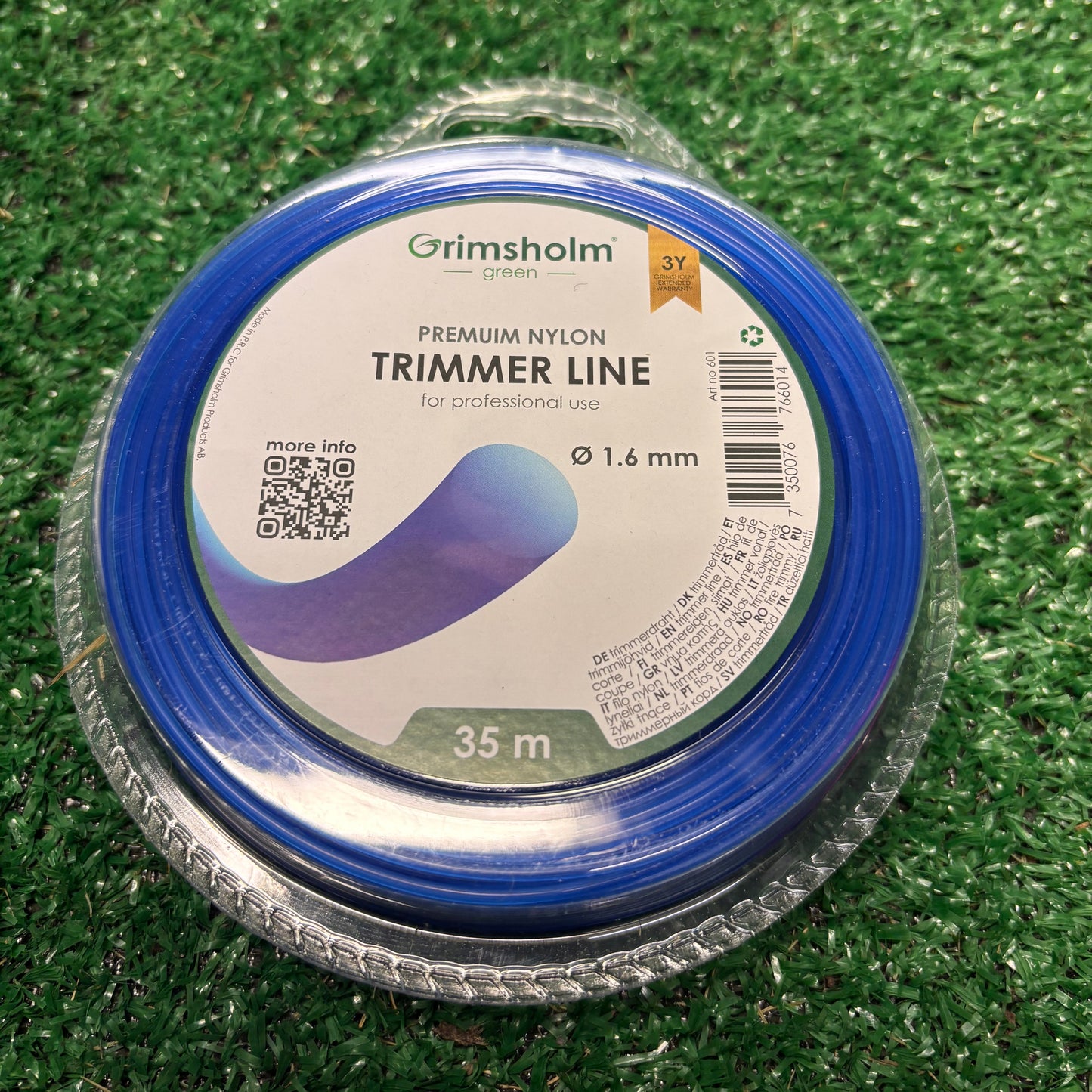 GRIMSHOLM Trimmertråd, rund, blå, 1,6 mm, 35 m